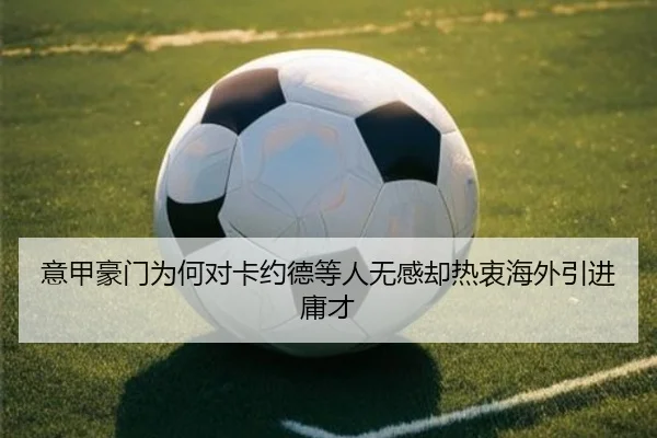 意甲豪门为何对卡约德等人无感却热衷海外引进庸才 | MILANBOARDGAMES